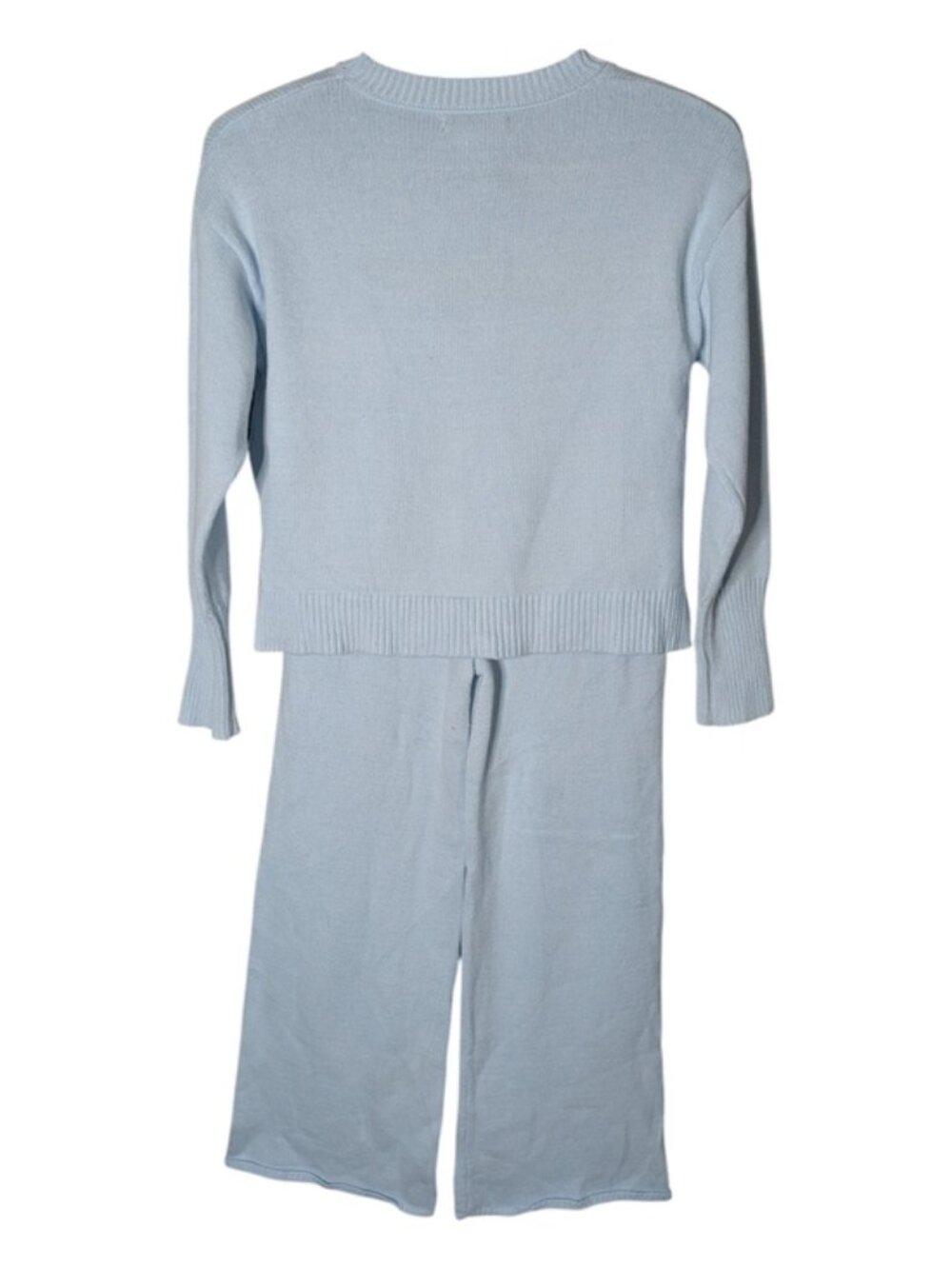 Cupcakes and Cashmere Youth Blue Knit Happy Face Lounge Set Size Medium (10-12) - Picture 2 of 10
